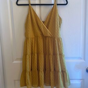 Short flowy yellow dress